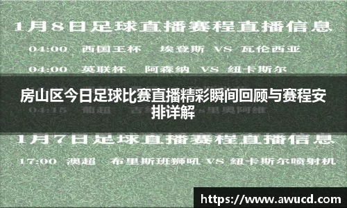 房山区今日足球比赛直播精彩瞬间回顾与赛程安排详解