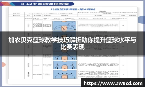 加农贝克篮球教学技巧解析助你提升篮球水平与比赛表现